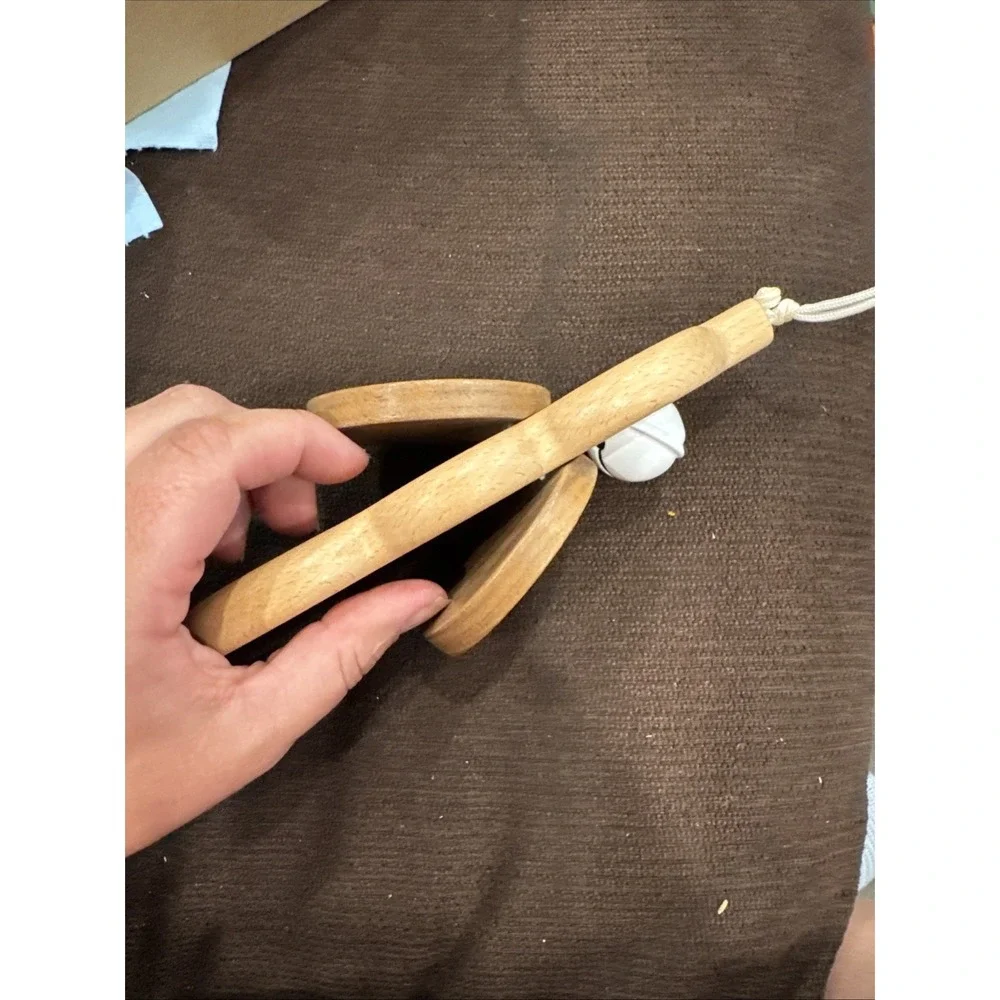 Lovevery Play Mat Gym Wooden Batting Ring Bell Toy Replacement Part Wood Hanging